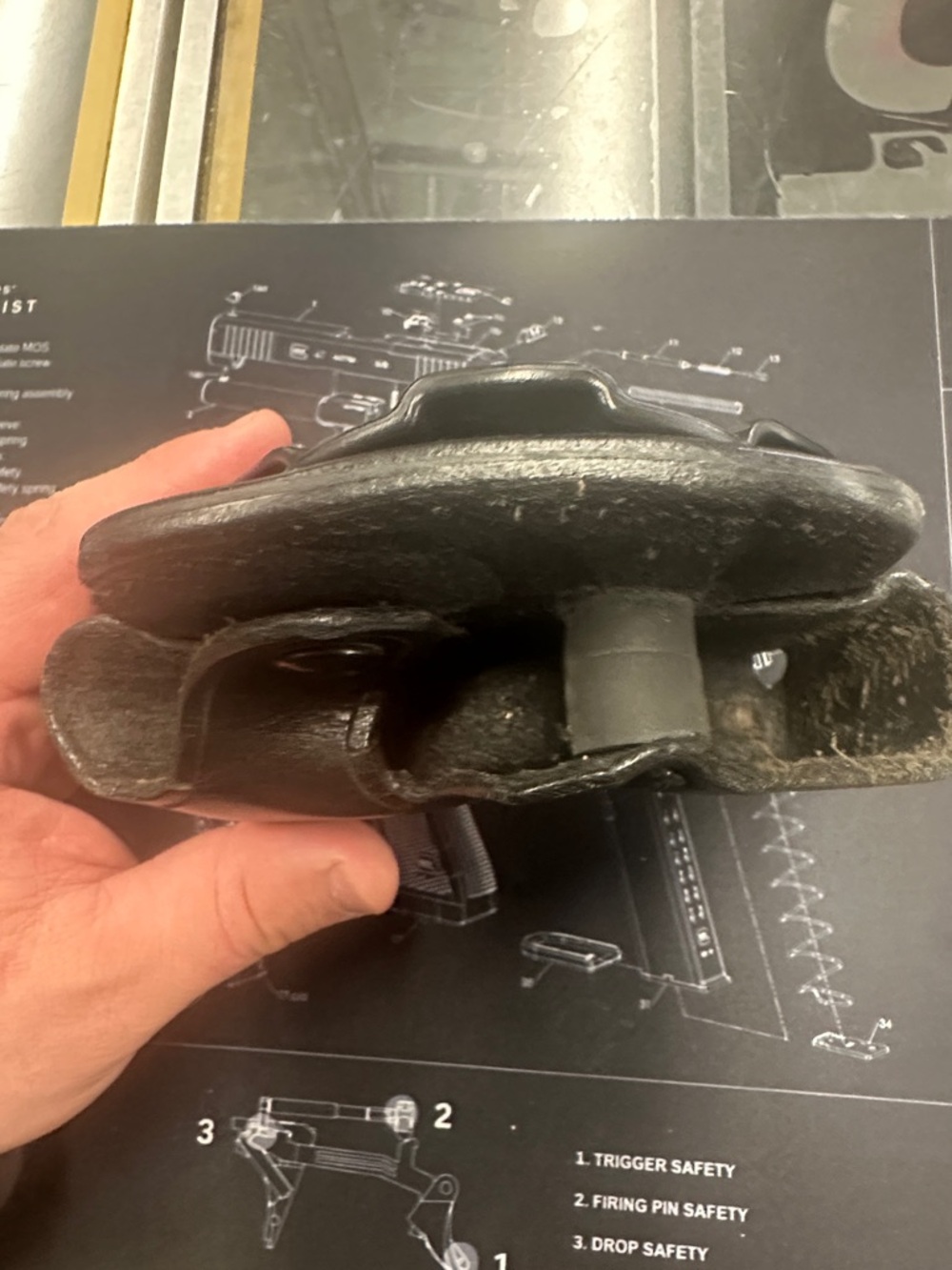 Black Leather Paddle Holster - Picture 2 of 3